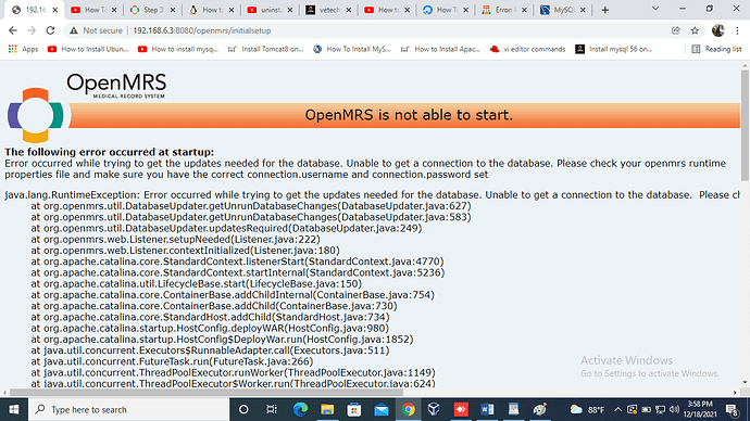 Openmrs not started
