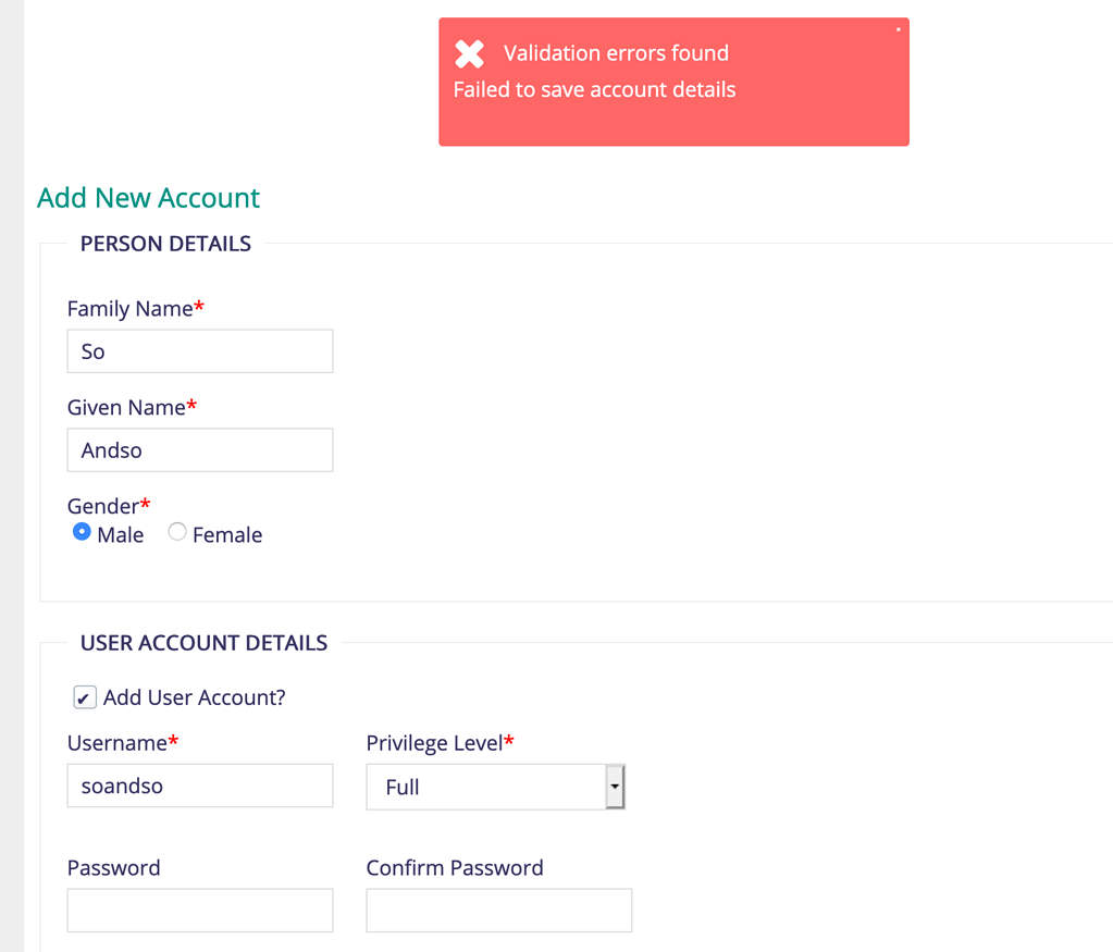 Password Validation Error Message Implementing OpenMRS Talk