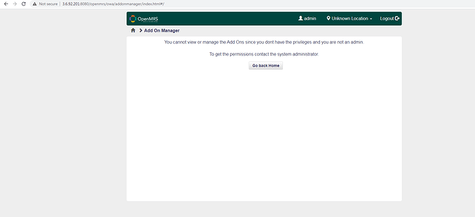 After OpenMRS login page