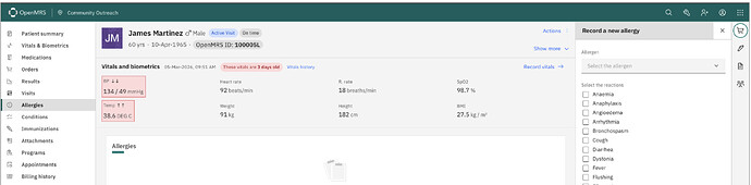 Record a new allergy