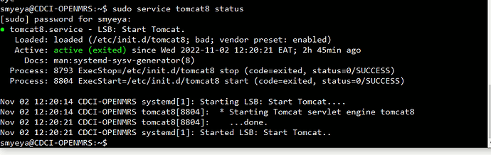 Tomcat status