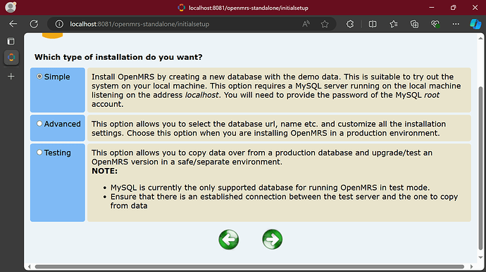 localhost_8081_openmrs-standalone_initialsetup - Profile 1 - Microsoft​ Edge 7_15_2024 1_07_07 PM