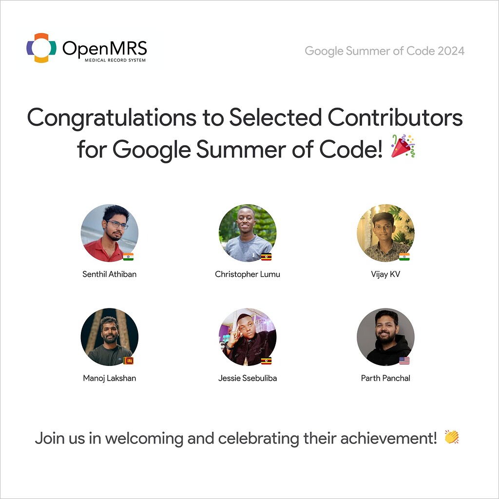 GSoC 2024 Congratulations to our Selected Contributors! GSoC