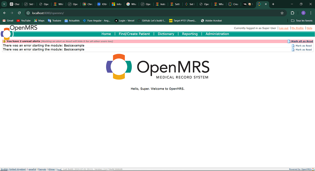 There was an error starting the module - Development - OpenMRS Talk