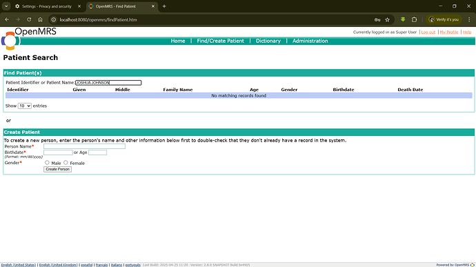 OpenMRS - Find Patient - Google Chrome 25_04_2025 14_33_49