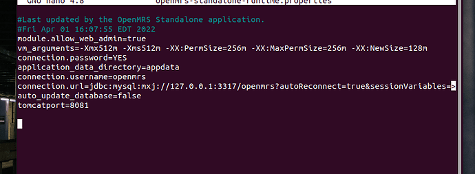Openmrs runtime properties file