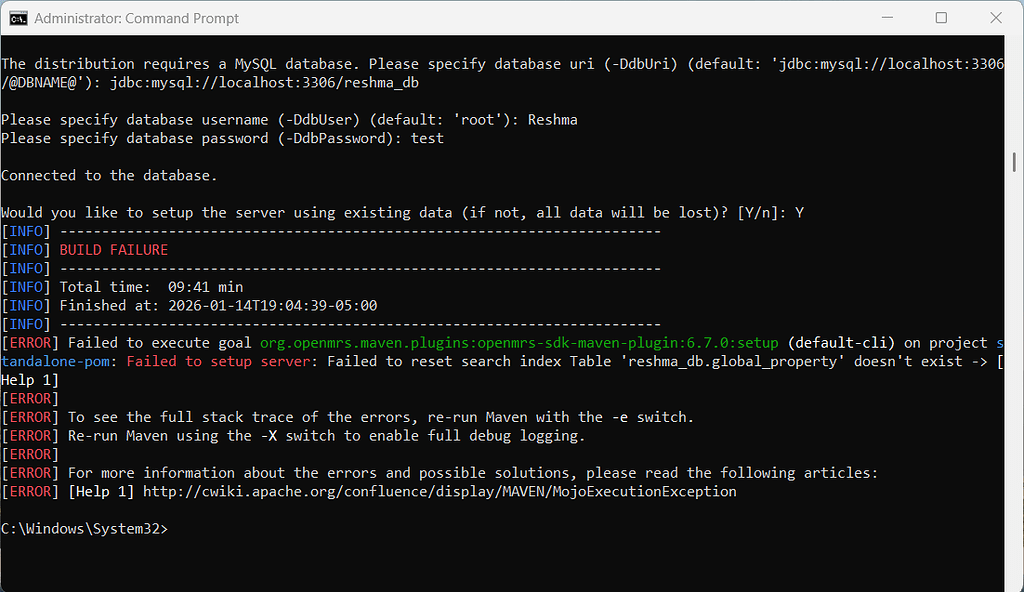 build failure - OpenMRS setup - OpenMRS Talk