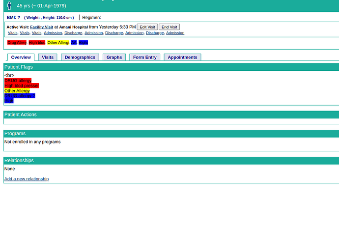 patient dashboard