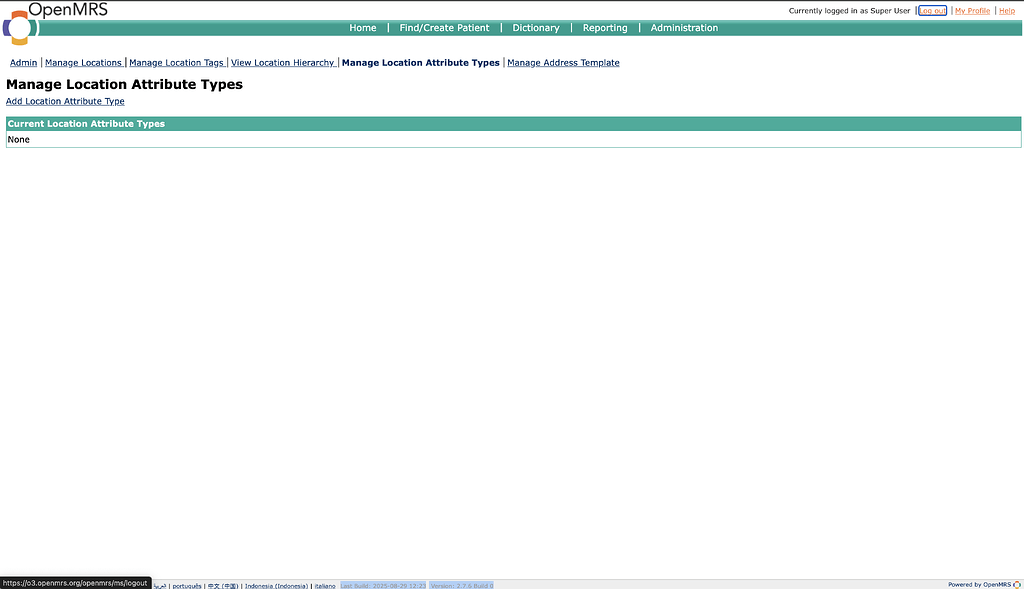 locationAttributeTypes Page Returns “None” Despite Available Location ...