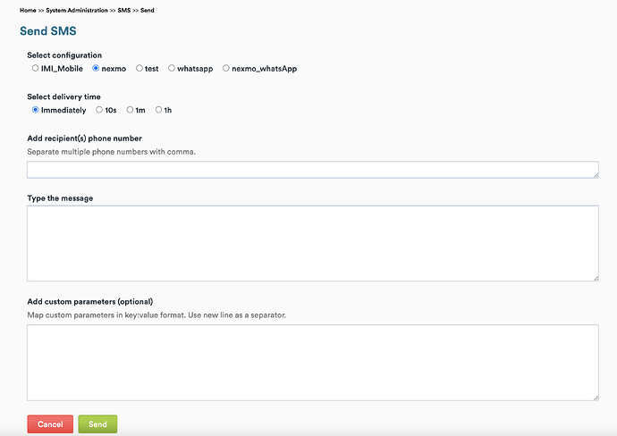 test provider configurations form