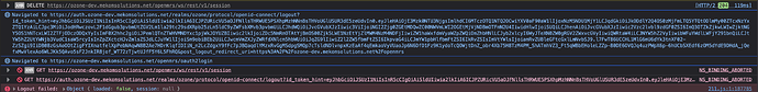 Screenshot of flow from delete