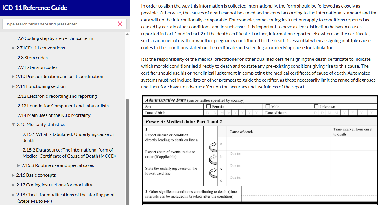 Enhancing 'Mark deceased form' to show standard causes of death ...